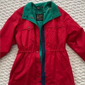 London Fog Women's Red and Green Utility Jacket